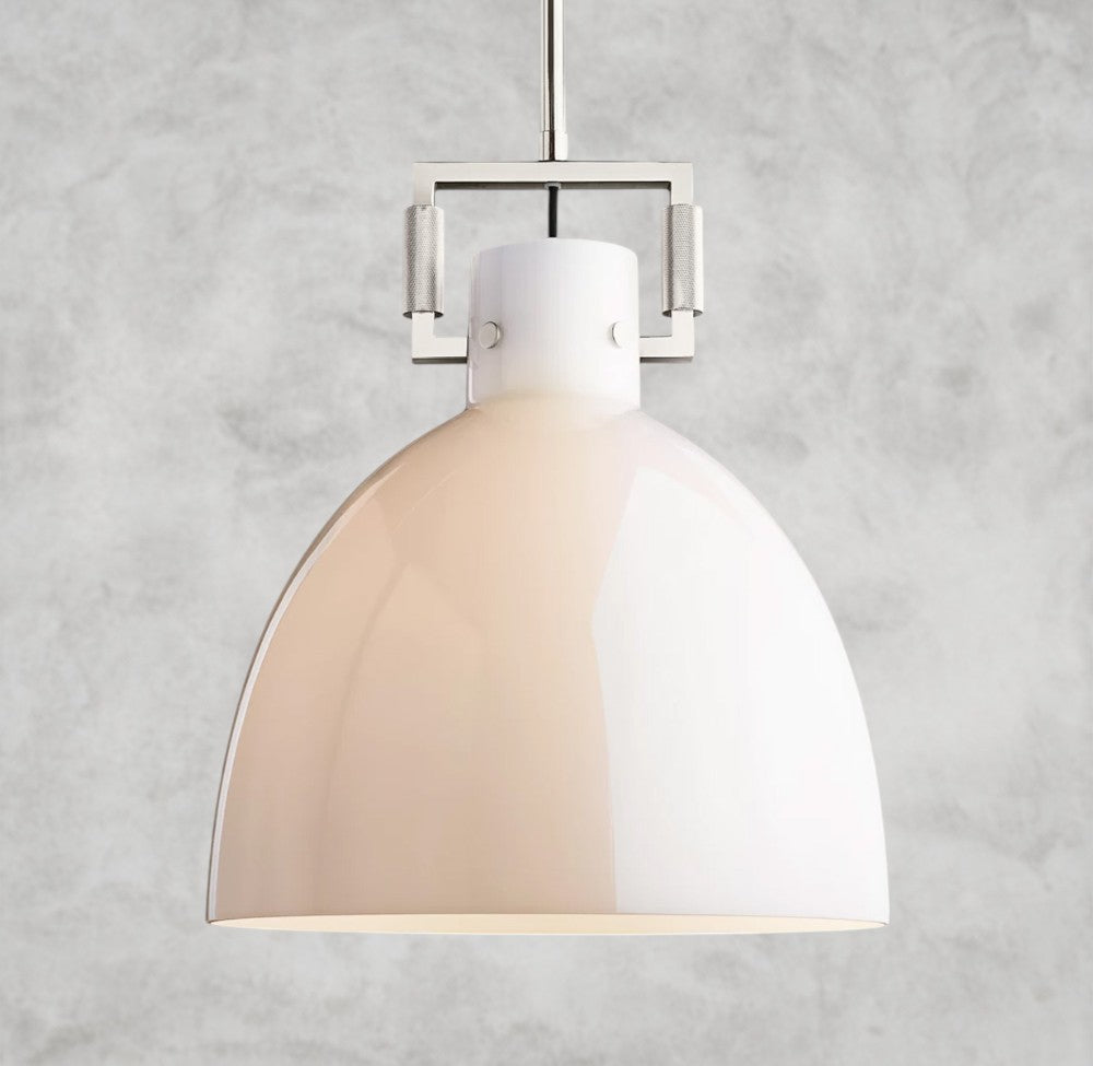 MACHINIST MILK GLASS CLOCHE PENDANT 10", 14", 18"